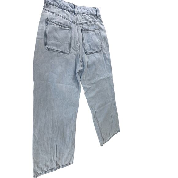 "ZARA" High Rise,Wide Leg,Button Fly Jeans,SZ 6, Short Y2K Retro 90's Hipster - Picture 3 of 12
